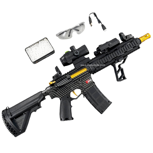 Carbon Fiber Gold Embellished M416 Gel Blaster