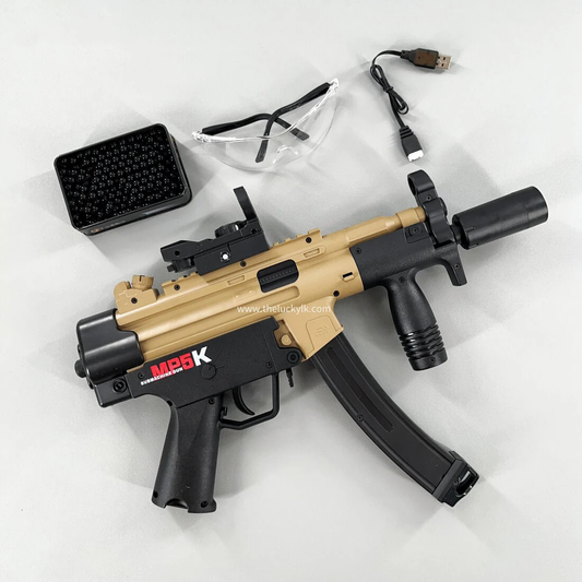 Exquisite Engraving MP5K Gel Blaster High Rate of Fire Smooth Shooting With 7 Colors of Lighted Silencer