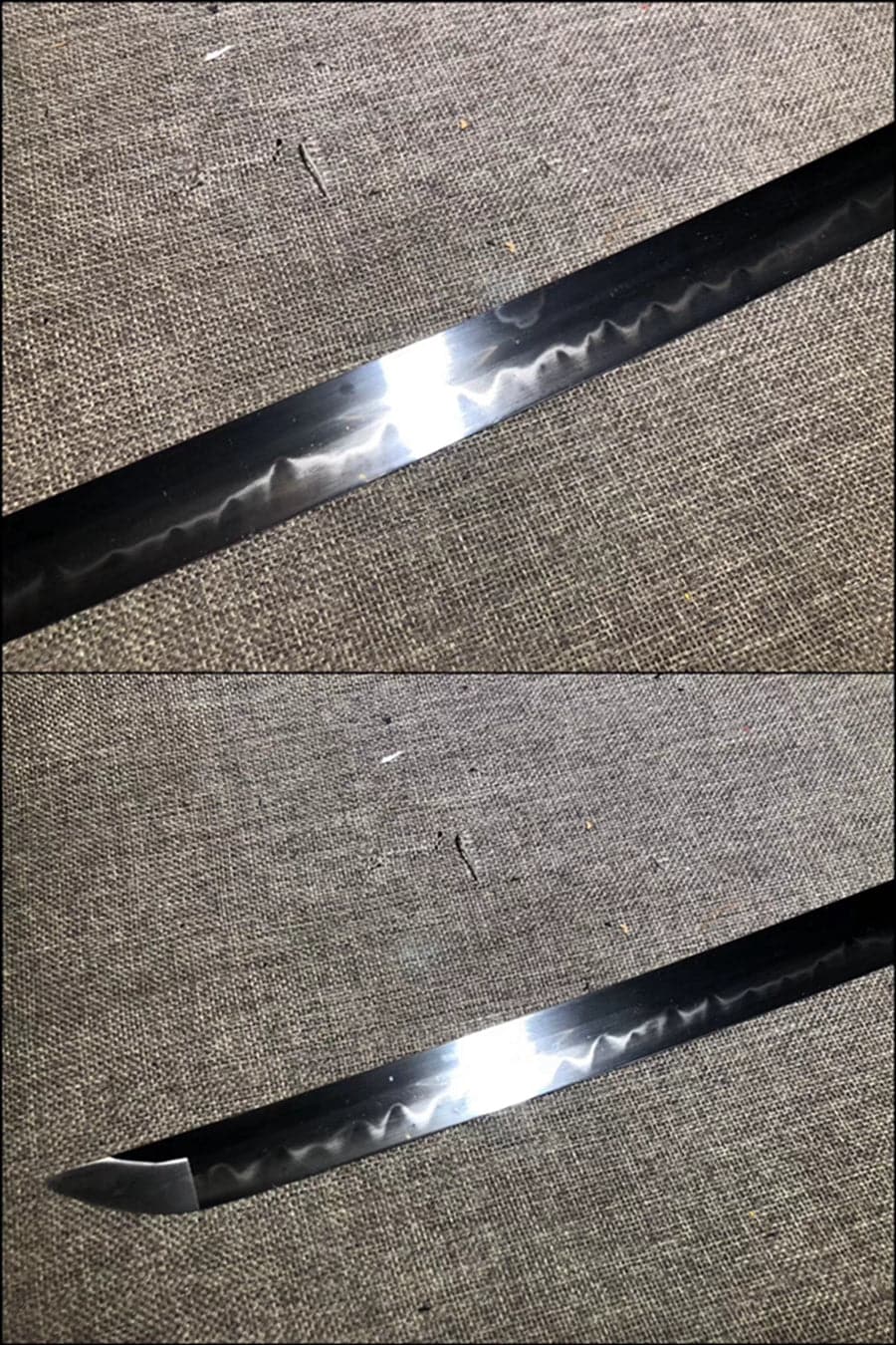 Hand Forged Japanese Samurai Katana Dark Knight T10 Burned edge Hand grinding