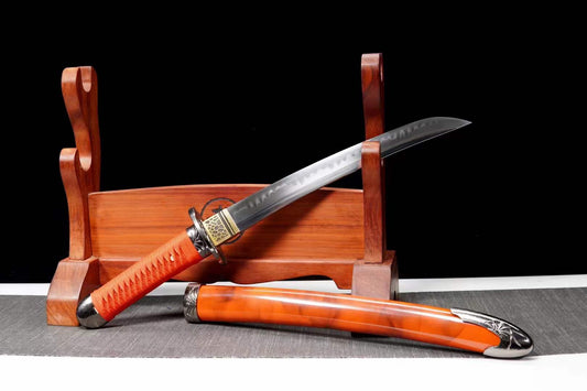 Hand Forged Japanese Tanto Red Sky Short Sword T10 Turns the soil to burn blade