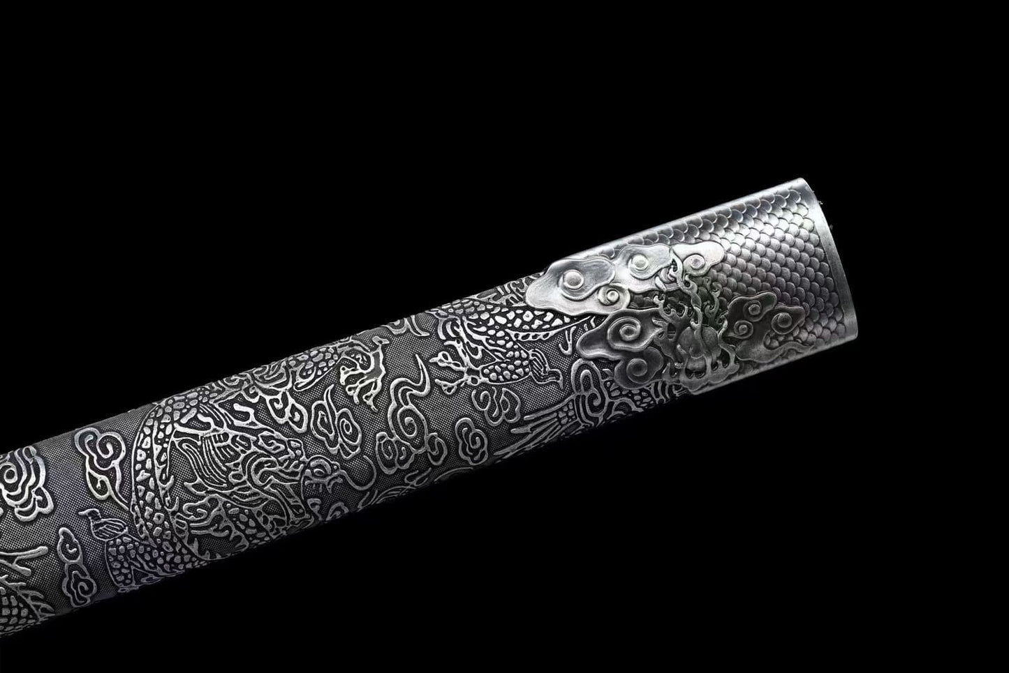 Handmade Ao Tian Manganese Steel Chinese Sword Baked blue engraving