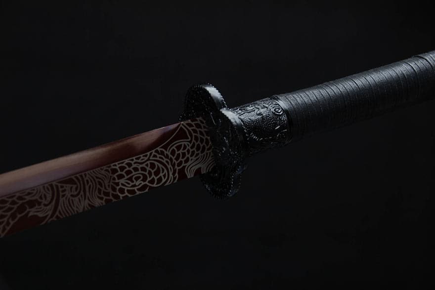 Handmade High Carbon Steel Archaic Blood Dragon Tang Heng Sword