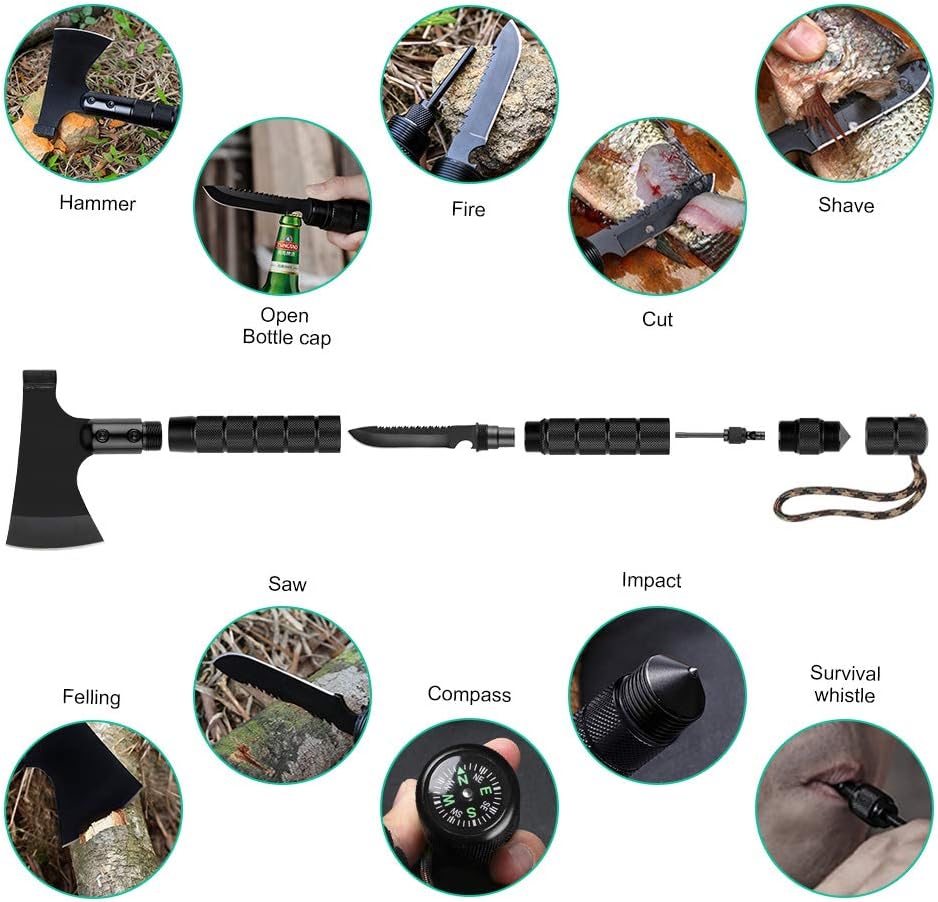 Camping Axe, Folding Survival Hatchet Axe Tactical Camp Axe for Outdoor Adventure