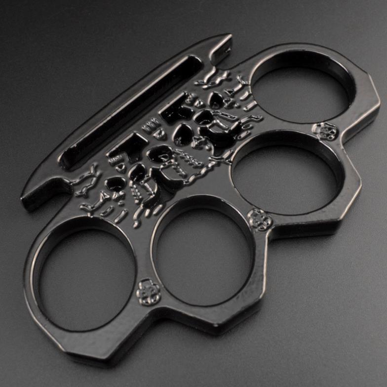 Ghost - Solid Brass Knuckles Duster For Self Defense Window Breaker EDC Supplies