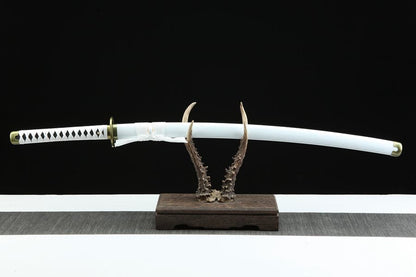 Hand Forged Anime One Piece Roronoa Zoro's Wado Ichimonji Sword 1045 High Carbon Steel Clay Tempered