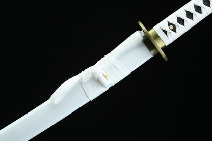 Hand Forged Anime One Piece Roronoa Zoro's Wado Ichimonji Sword 1045 High Carbon Steel Clay Tempered