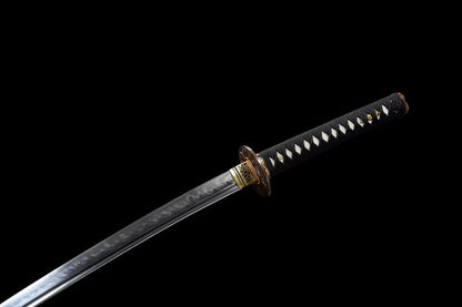 Hand Forged Japanese Samurai Katana Auspicious Clouds &Beasts T10 Turns the soil to burn blade