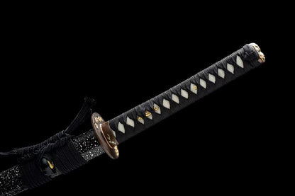 Hand Forged Japanese Samurai Katana Auspicious Clouds &Beasts T10 Turns the soil to burn blade