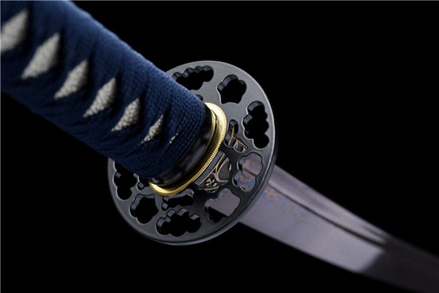 Hand Forged Japanese Samurai Katana Bitter Cold Fragrance Pattern Steel Blue Blade