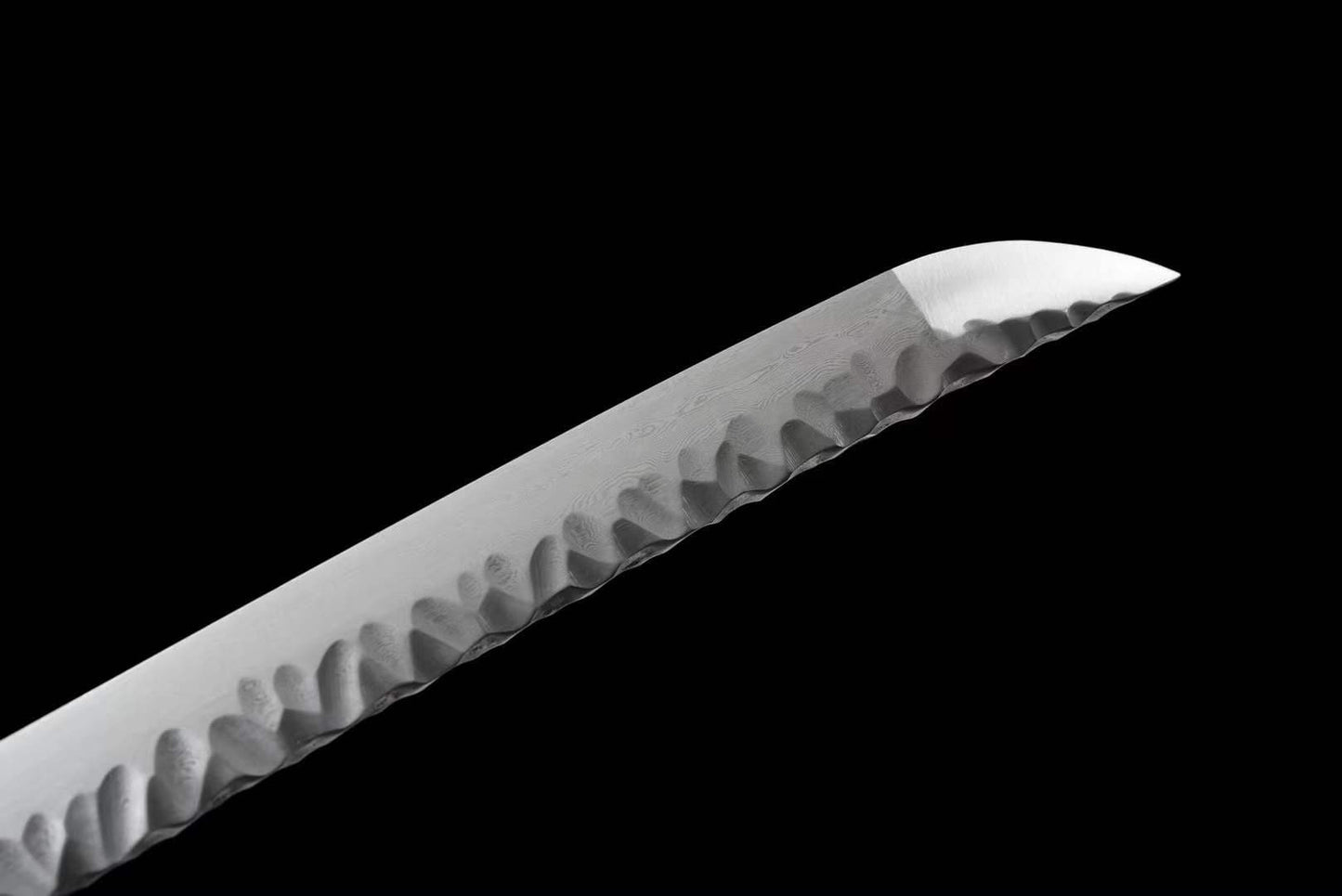 Hand Forged Japanese Samurai Katana Confidante Pattern Steel Hammered Texture