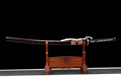Hand Forged Japanese Samurai Katana Desert T10 Turns the soil to burn blade