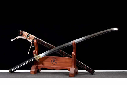 Hand Forged Japanese Samurai Katana Desert T10 Turns the soil to burn blade