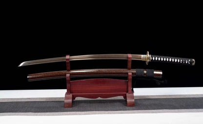 Hand Forged Japanese Samurai Katana Golden Bamboo Damascus Steel Full Tang