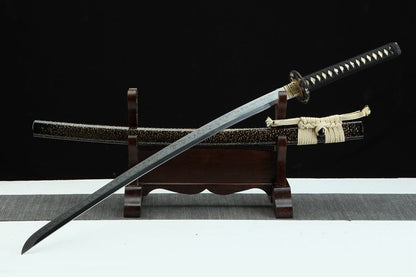 Hand Forged Japanese Samurai Katana T10 Real Yokote Pure copper gilt silver