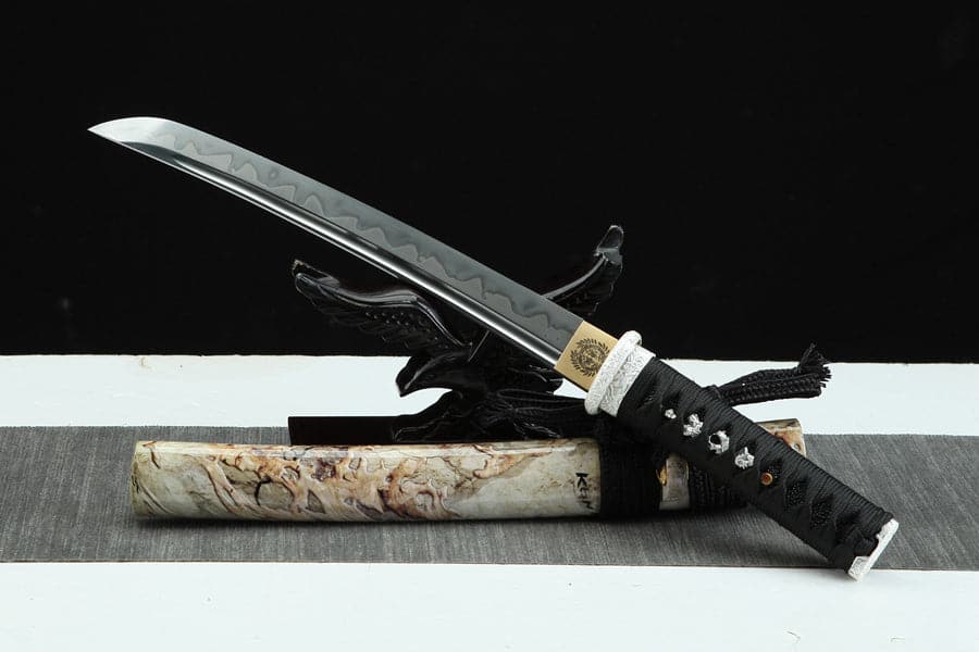 Hand Forged Japanese Tanto Darkness Short Sword 1095 Carbon steel