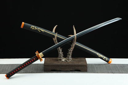 Handmade Anime Demon Slayer Tanjiro Nichirin 3rd Generation Sword 1045 High Carbon Steel Black