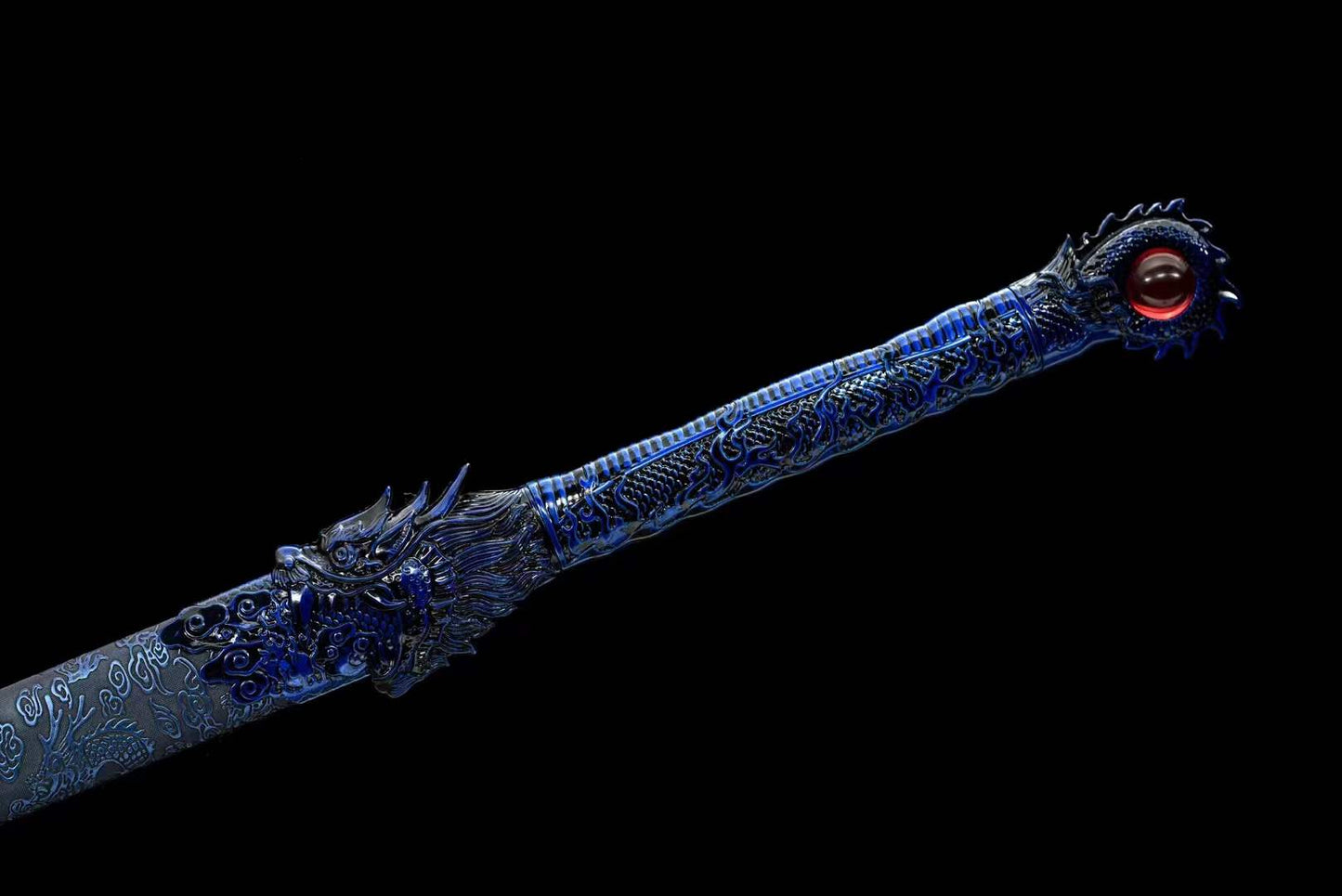 Handmade Blue Flame High Manganese Steel Chinese Sword
