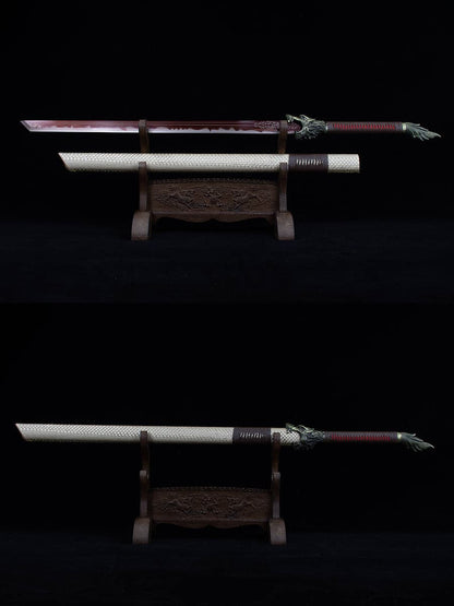 Handmade High Carbon Steel Flowing Shadow  Chinese Sword With Red Blade