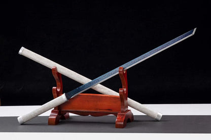 Handmade High Manganese Steel Whitefish Chinese Sword With Baked Blue Blade