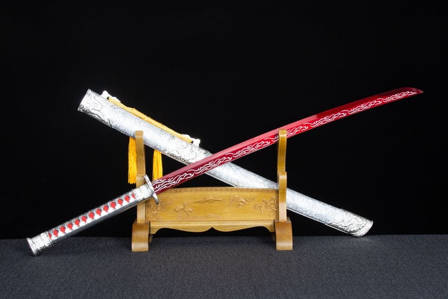 Handmade High-performance  Manganese steel Chinese Sword With Red Blade