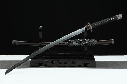 Handmade Japanese Tachi Odachi Sakura Pattern Steel High Ebony