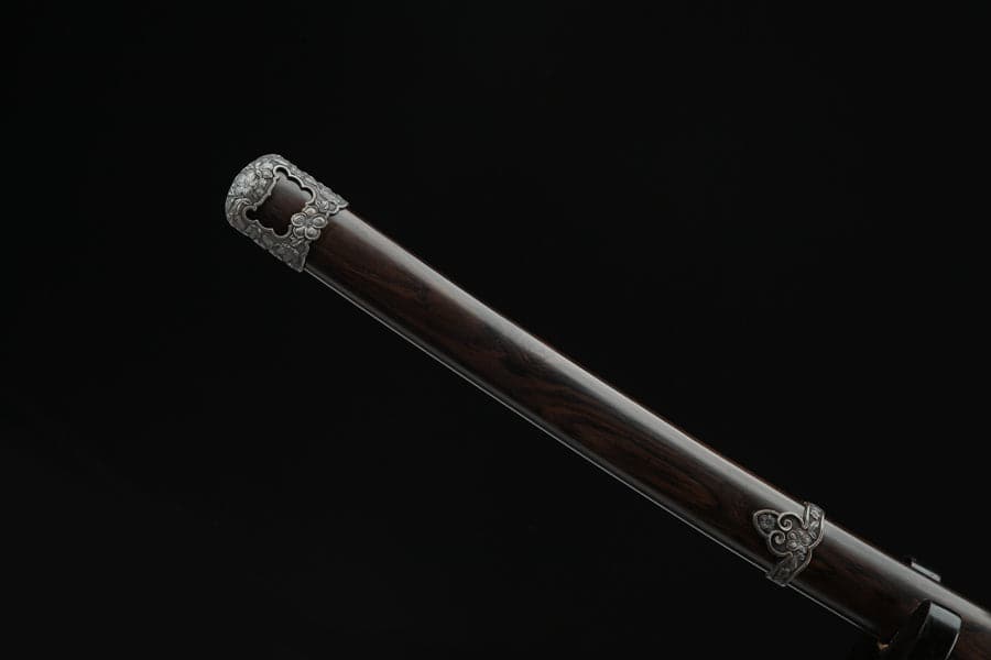 Handmade Japanese Tachi Odachi Sakura Pattern Steel High Ebony